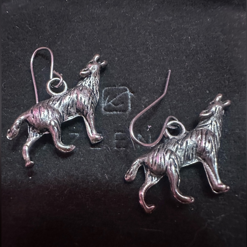 Silver Wolf Earrings